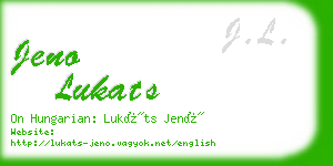 jeno lukats business card